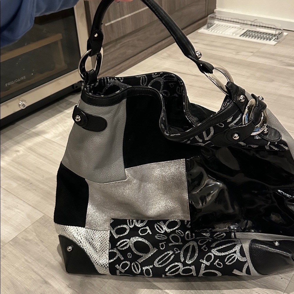 Vintage bebe Y2K Patchwork Large Tote Shoulder Bag - Picture 2 of 5